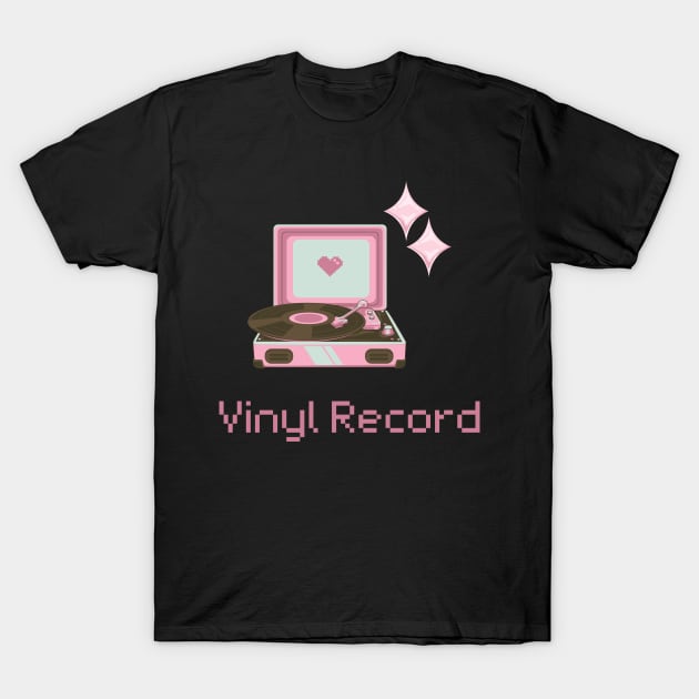 Pink Vinyl Record T-Shirt by TigrArt